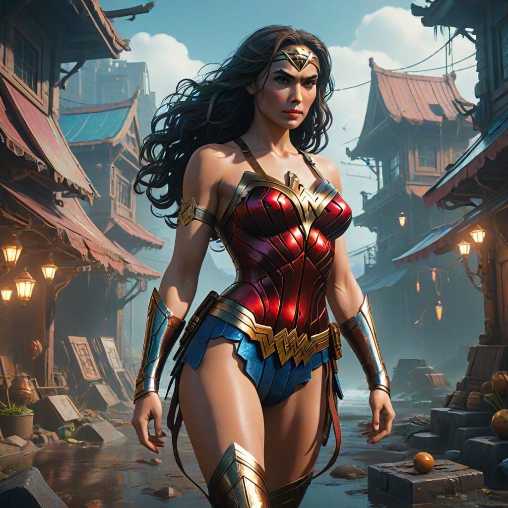 Wonder Woman in Enchanted Mythic Realm