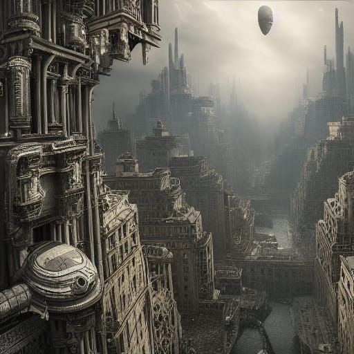 Dramatic Dystopian Cityscape in Digital Matte Painting