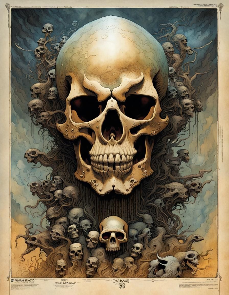 Skull Starship Outsider Art Illustration