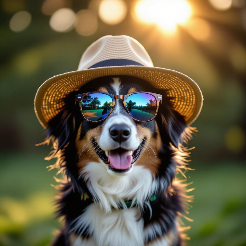 Dog in Sun Hat: Dreamcore Poster Art