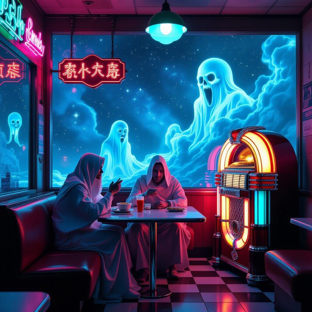 Cosmic Diner at the Edge of Reality: Gods and AI