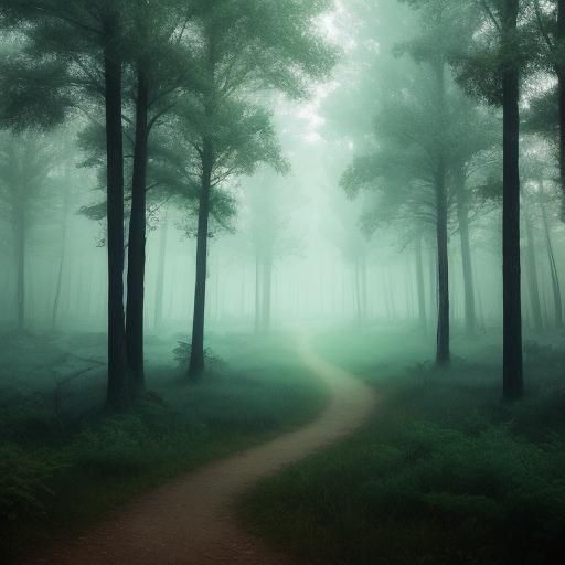 Ethereal Ghost Town in Haunted Forest