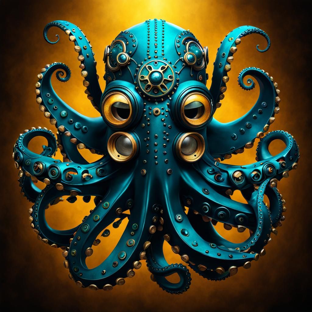 Steampunk Octopus Mechanical Marvel