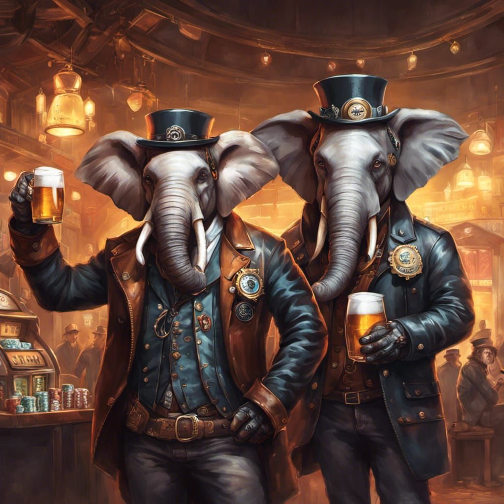 Der Admiral und ein Freund trinken auf die gute alte Zeit ....