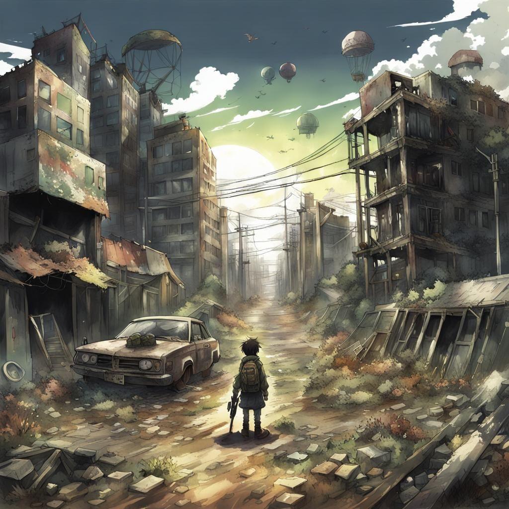 Post-Apocalyptic Anime Wonderland Key Visual