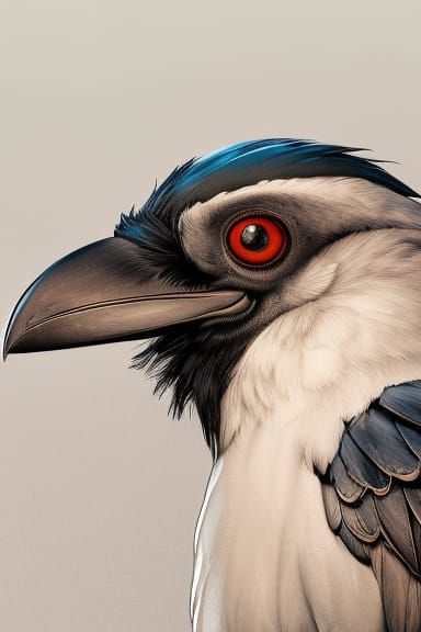 Raven-Headed Kenku Portrait in Detailed Concept Art Style