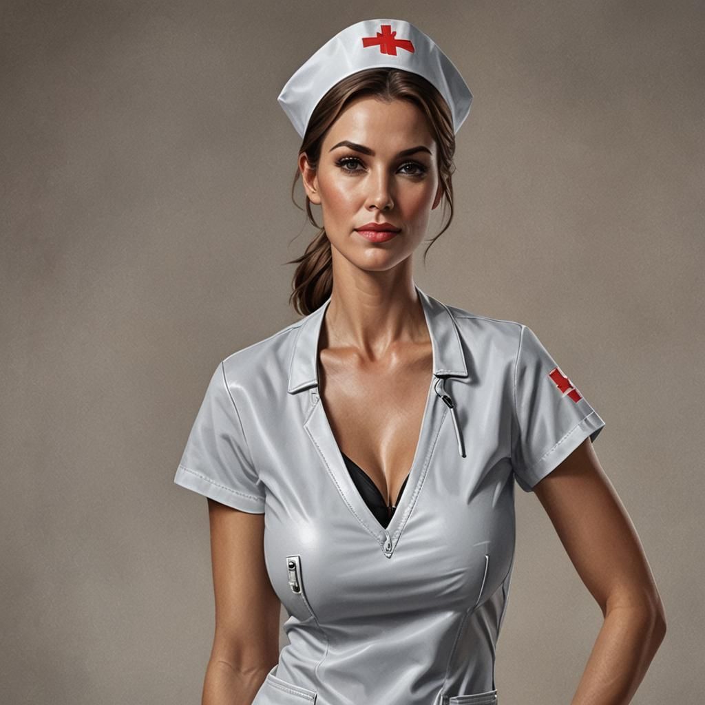 Futuristic Nurse with Muscular Physique