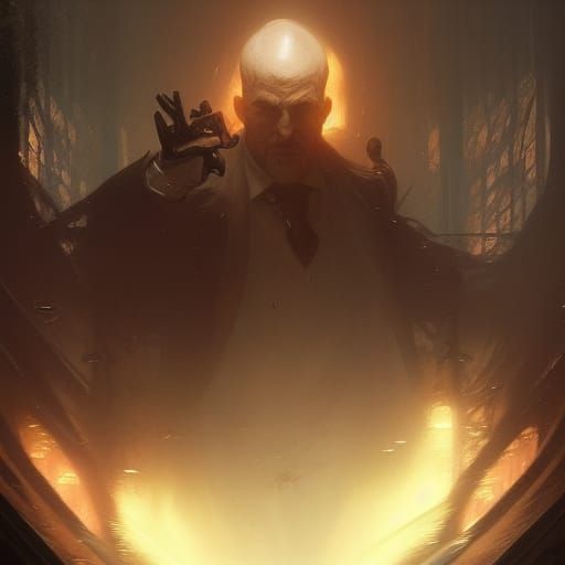 Intricate Dark Fantasy Figure with Dynamic Lighting