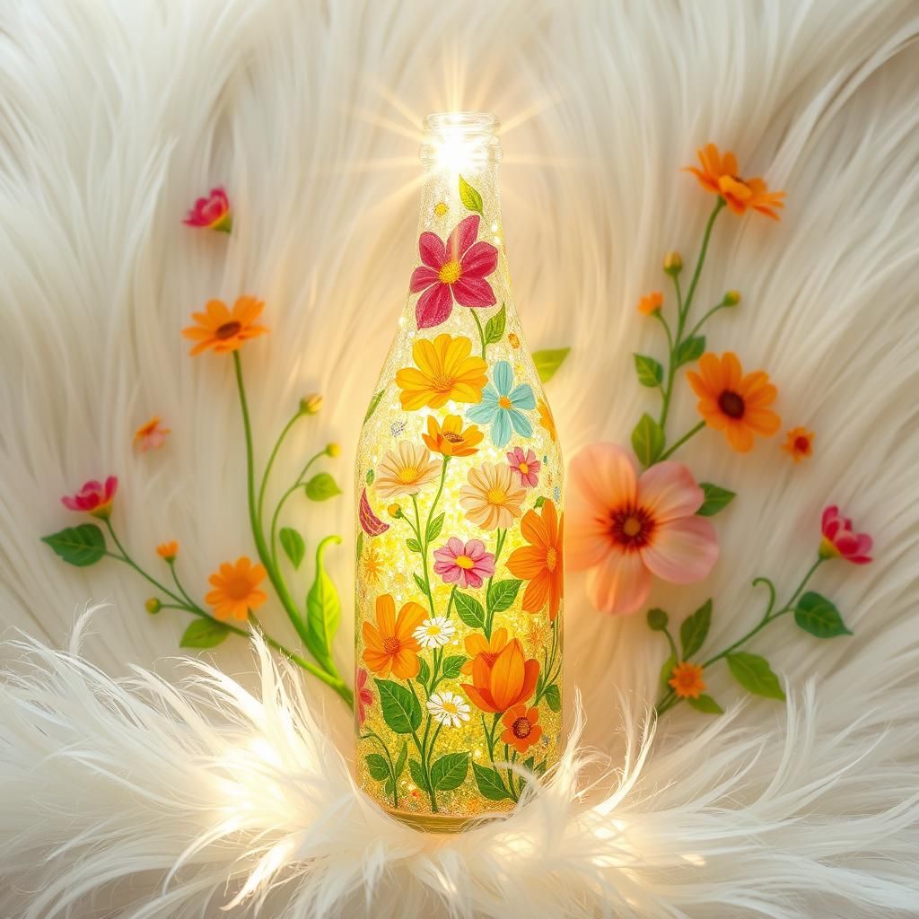 Radiant Bottle Overflowing with Joyful Colors