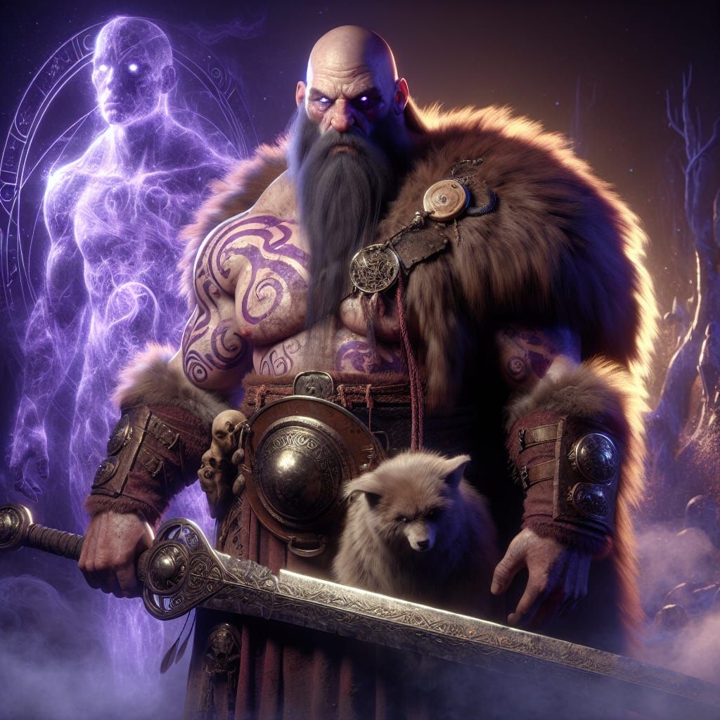 Goliath Barbarian Concept Art in Dark Fantasy Style