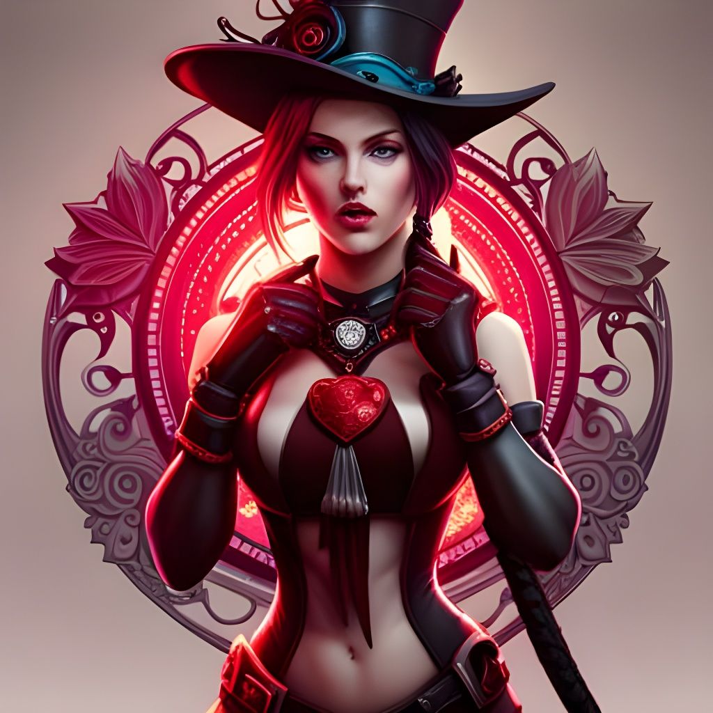 Cyberpunk Queen of Hearts: Hyper-Detailed Masterpiece