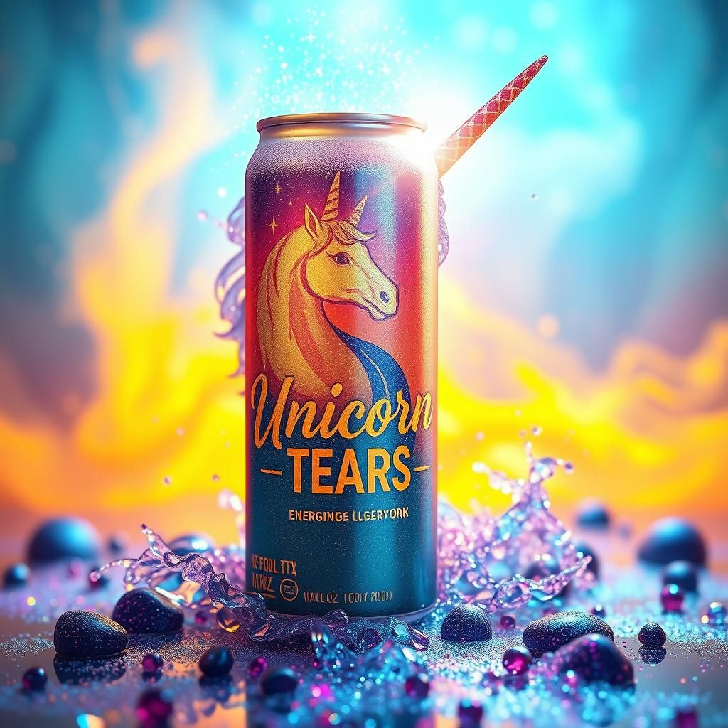 Fantastical Unicorn Tears Energy Drink Concept Art