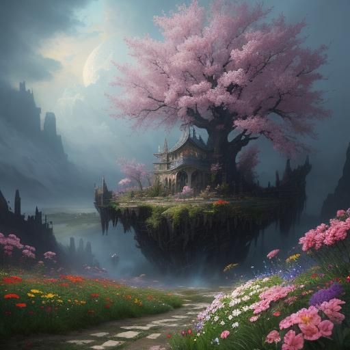 Blooming Flowers: A Digital Matte Painting