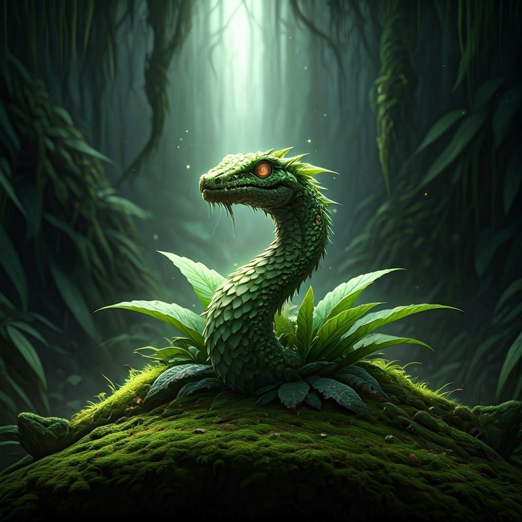 Exotic Glowing Green Herb from Fantasy Jungle