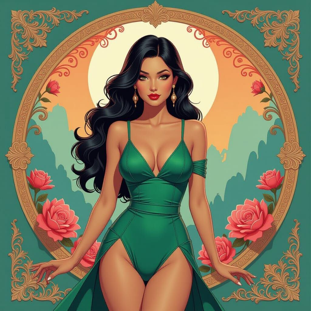 chartreuse + coral + pinup = 🥰