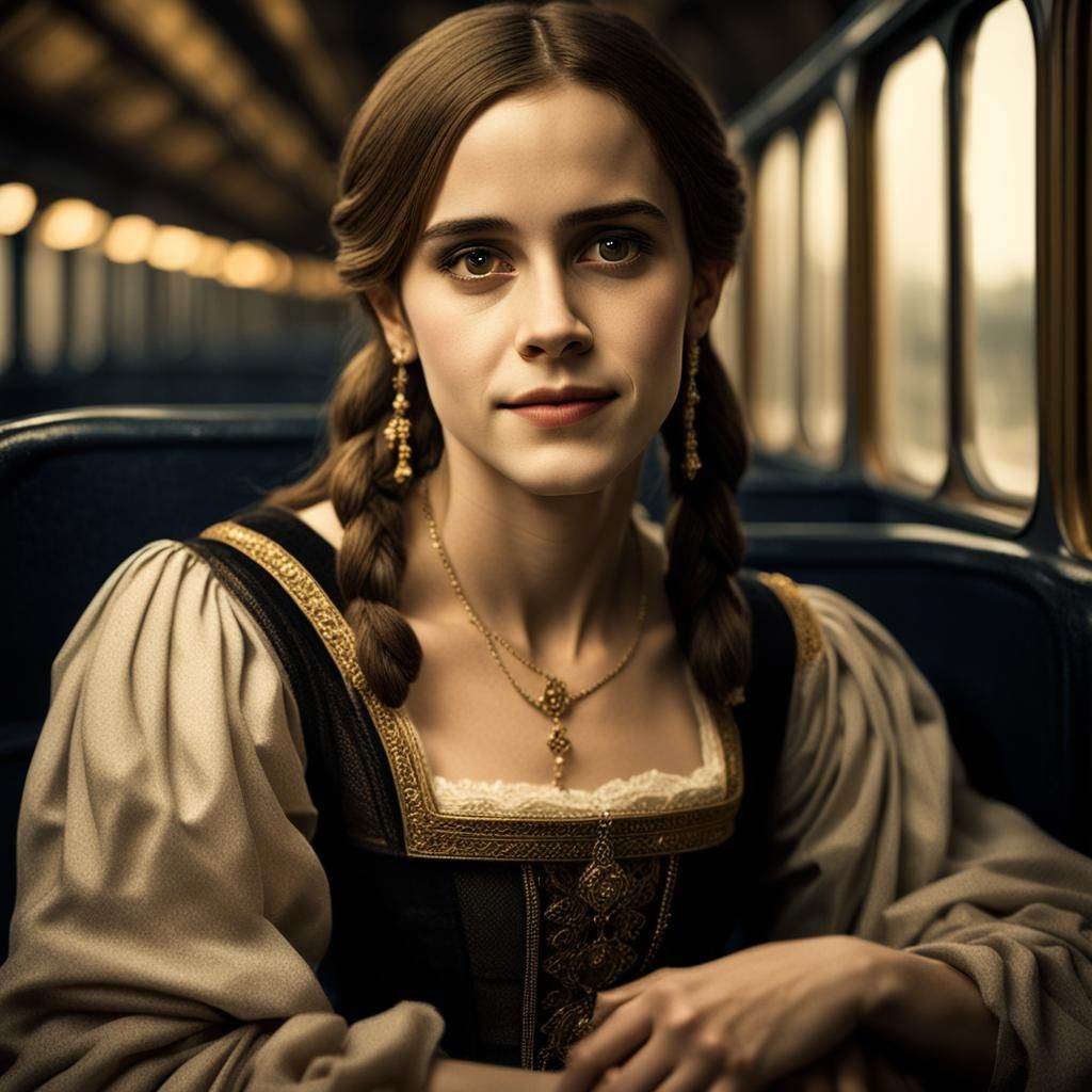 Emma Watson as Mona Lisa in Renaissance Portrait