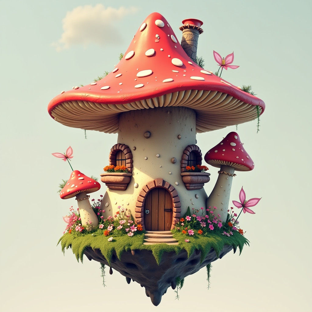 Fantasy Mushroom House in Unreal Engine Style