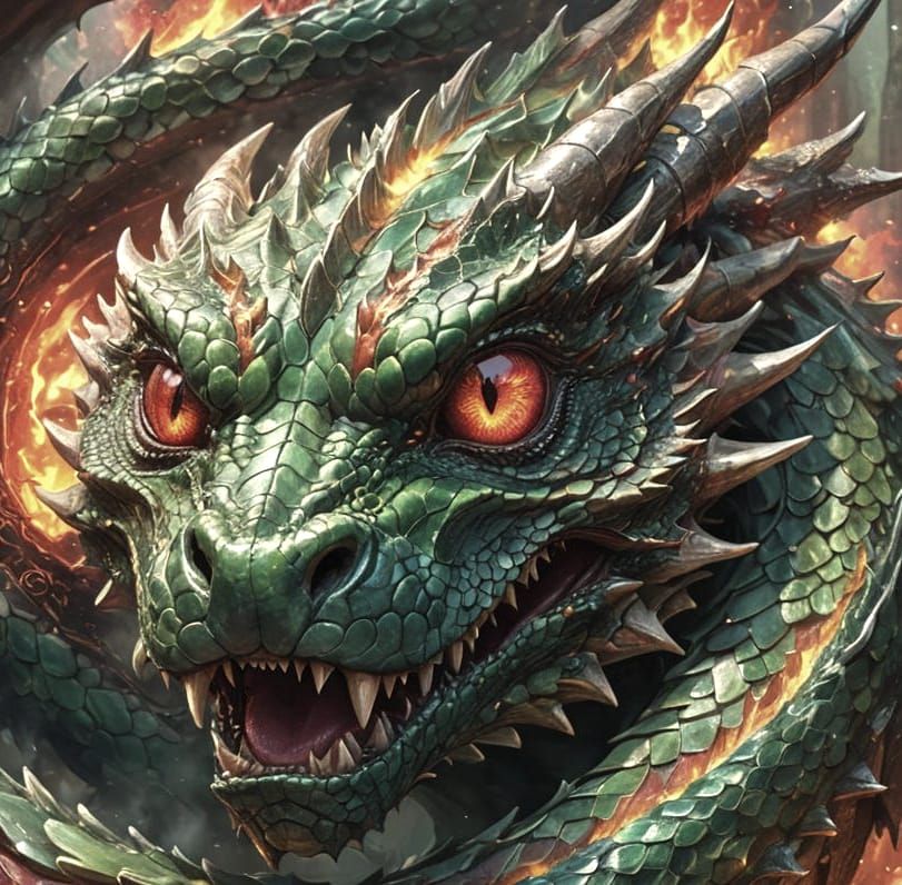 Dragon's Eye Double Exposure: A Hyperrealistic Close-Up