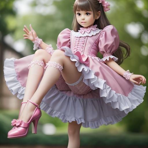 Pink Sissymaid Doll Learning to Walk