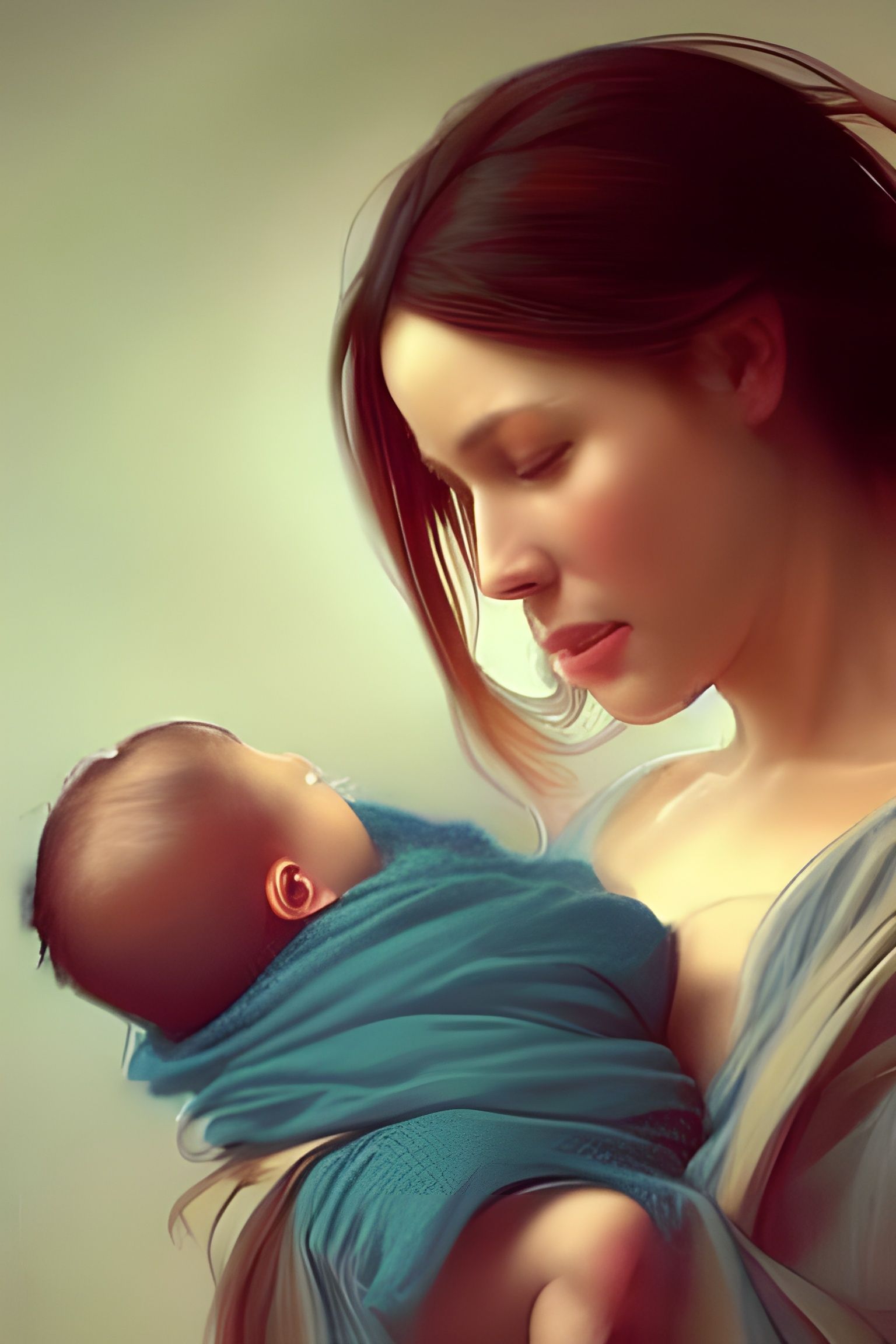 motherhood, mother nursing a baby