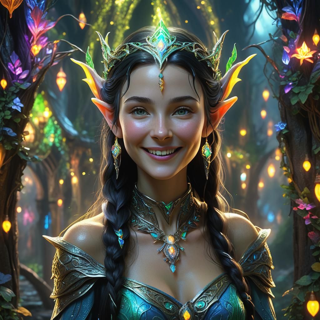 Arwen from Lord of the Rings in Neon Colors