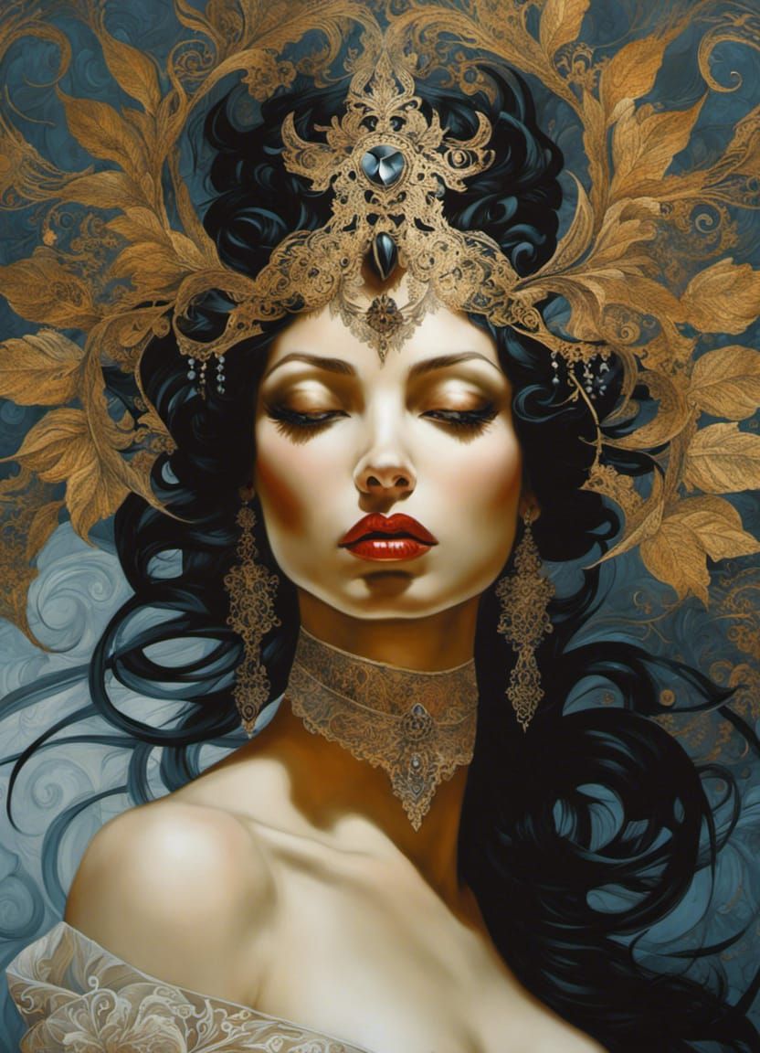 Gothic God in Acrylic Painting Style