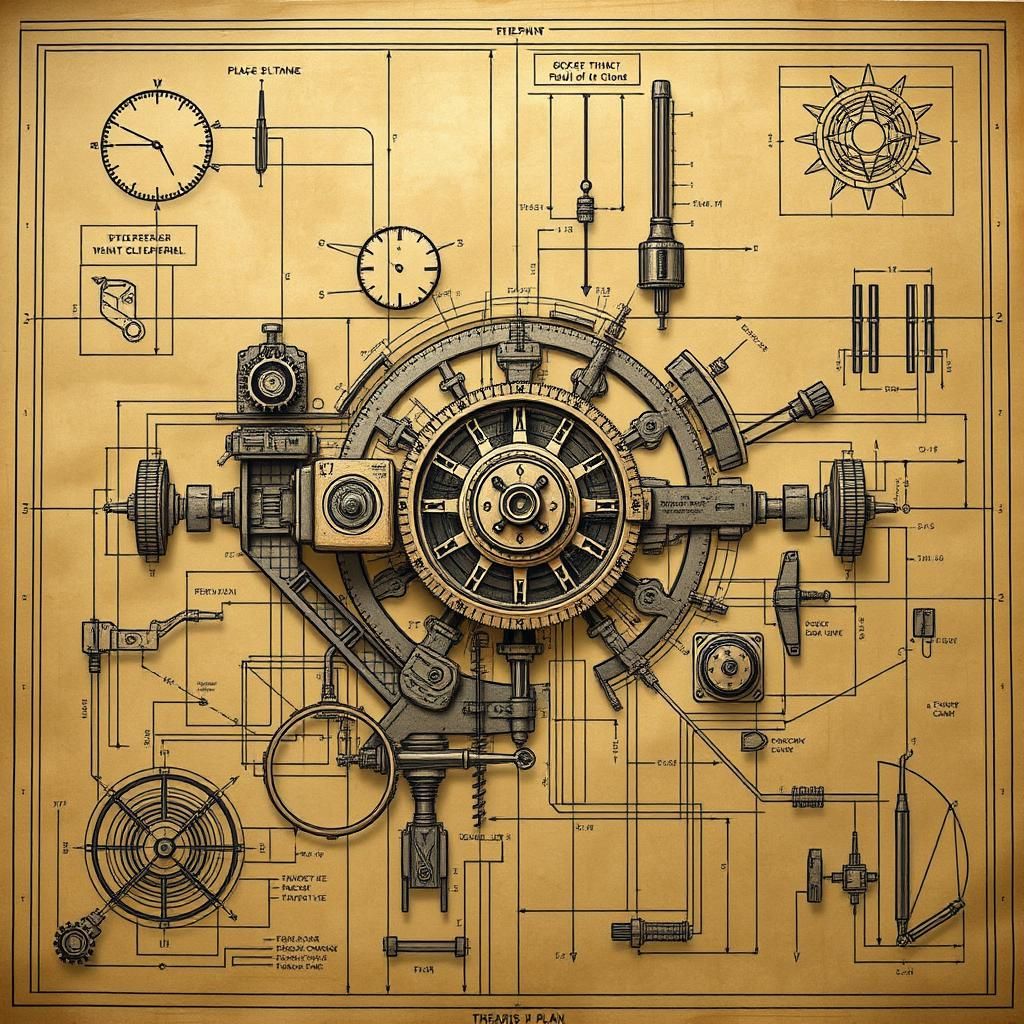 Detailed Blueprint Plan in Photorealistic Style