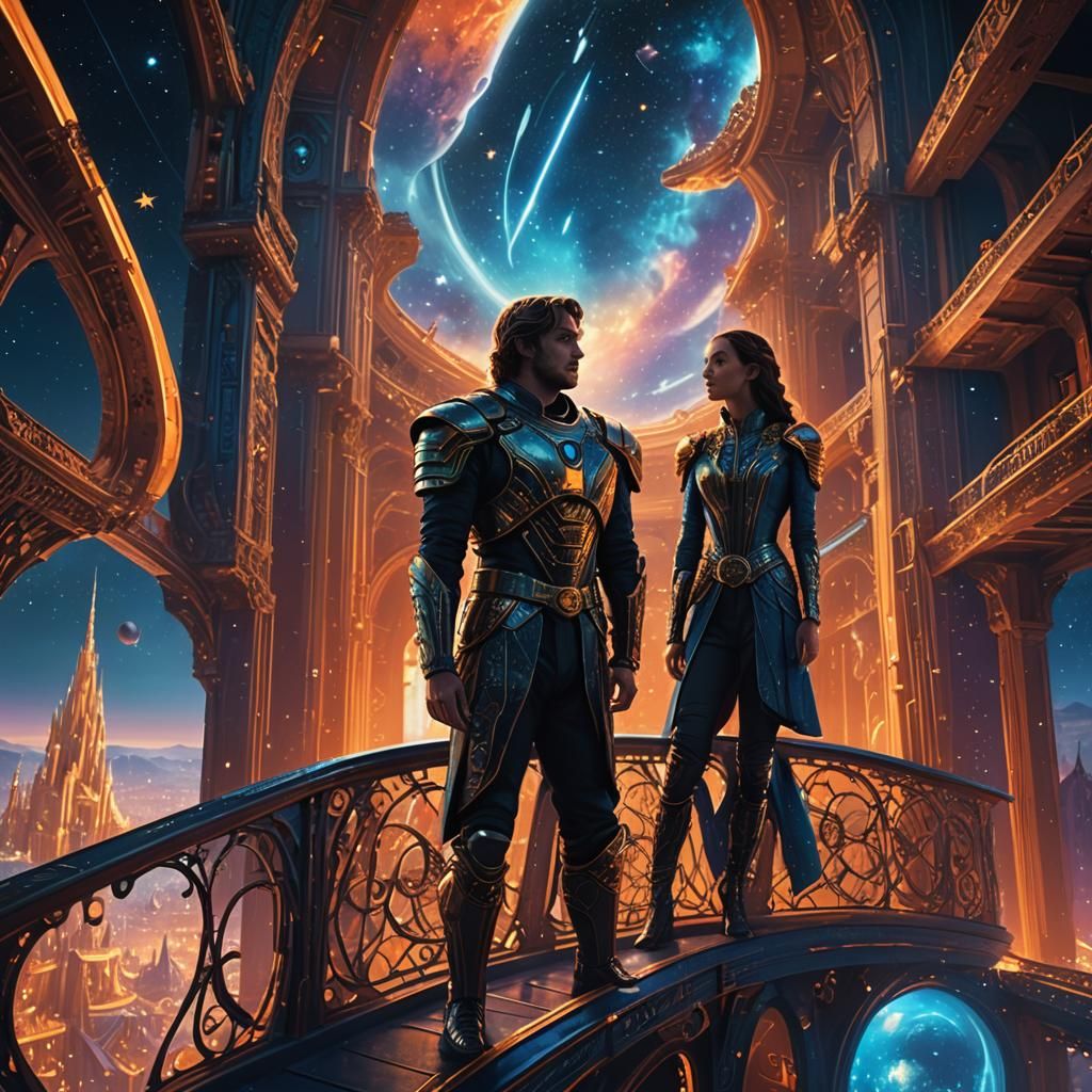 Romeo and Juliet in a Neon Lit Spaceship