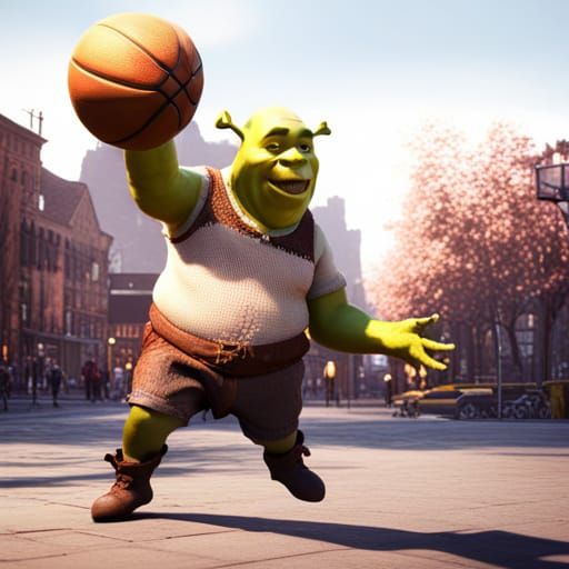 Shrek Plays Basketball: Fantasy Concept Art