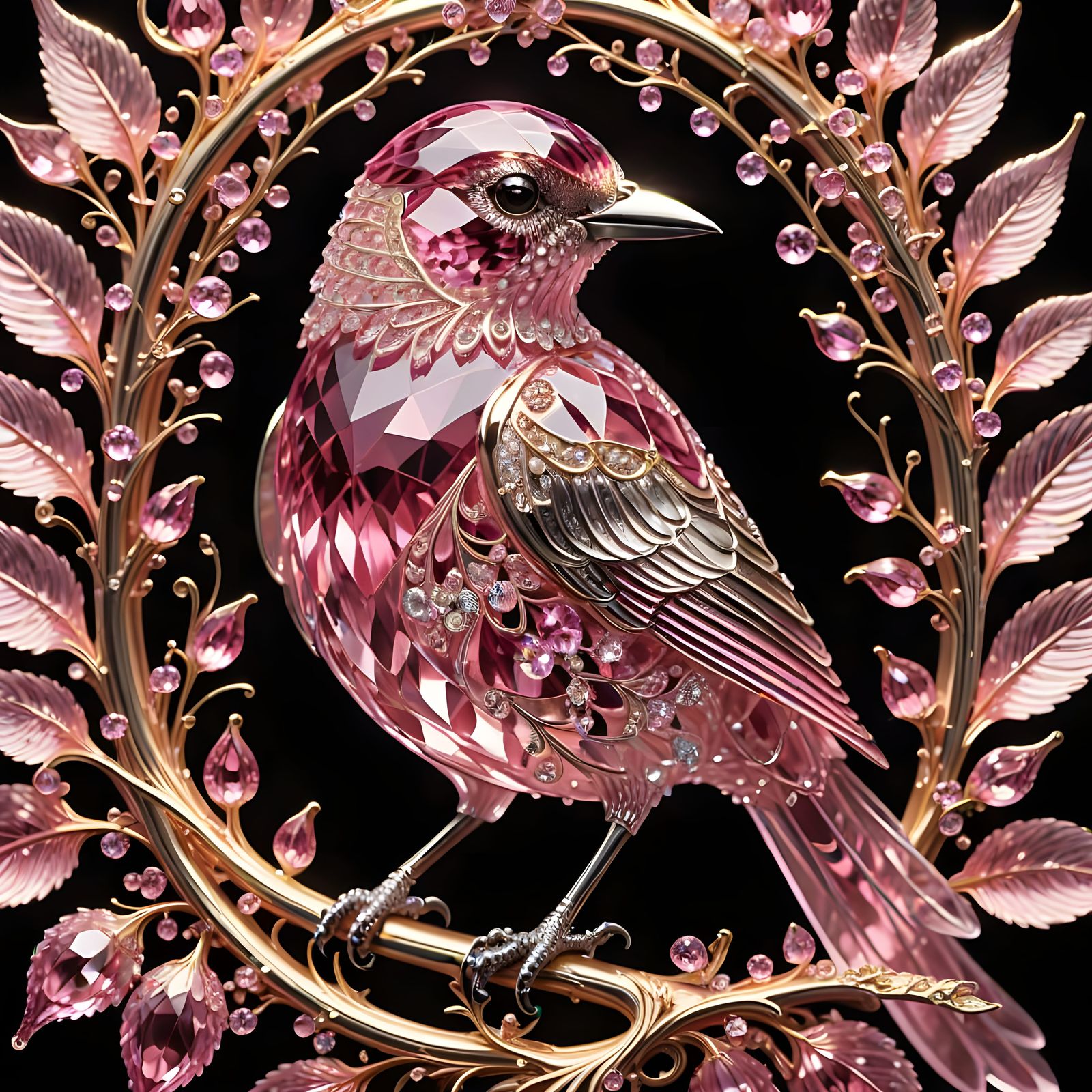Pink Tourmaline bird
