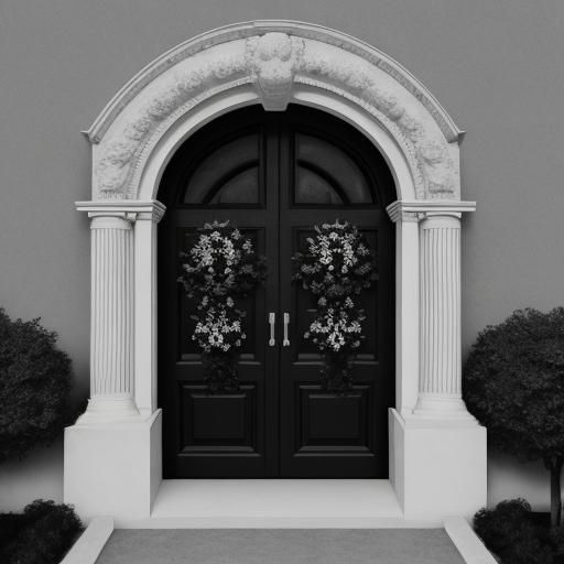 Monochromatic Rose Archway in Black and White