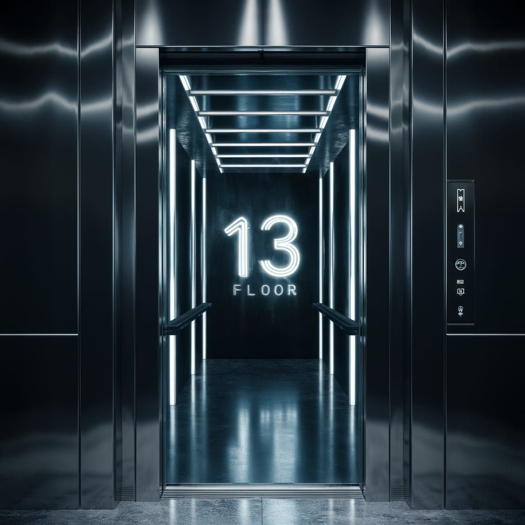 Futuristic Elevator to Ominous 13th Floor