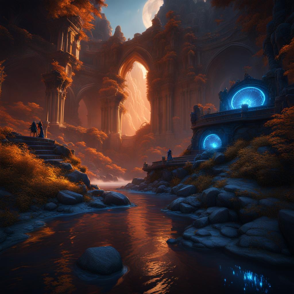 Fantastical Matte Painting in Deep Color