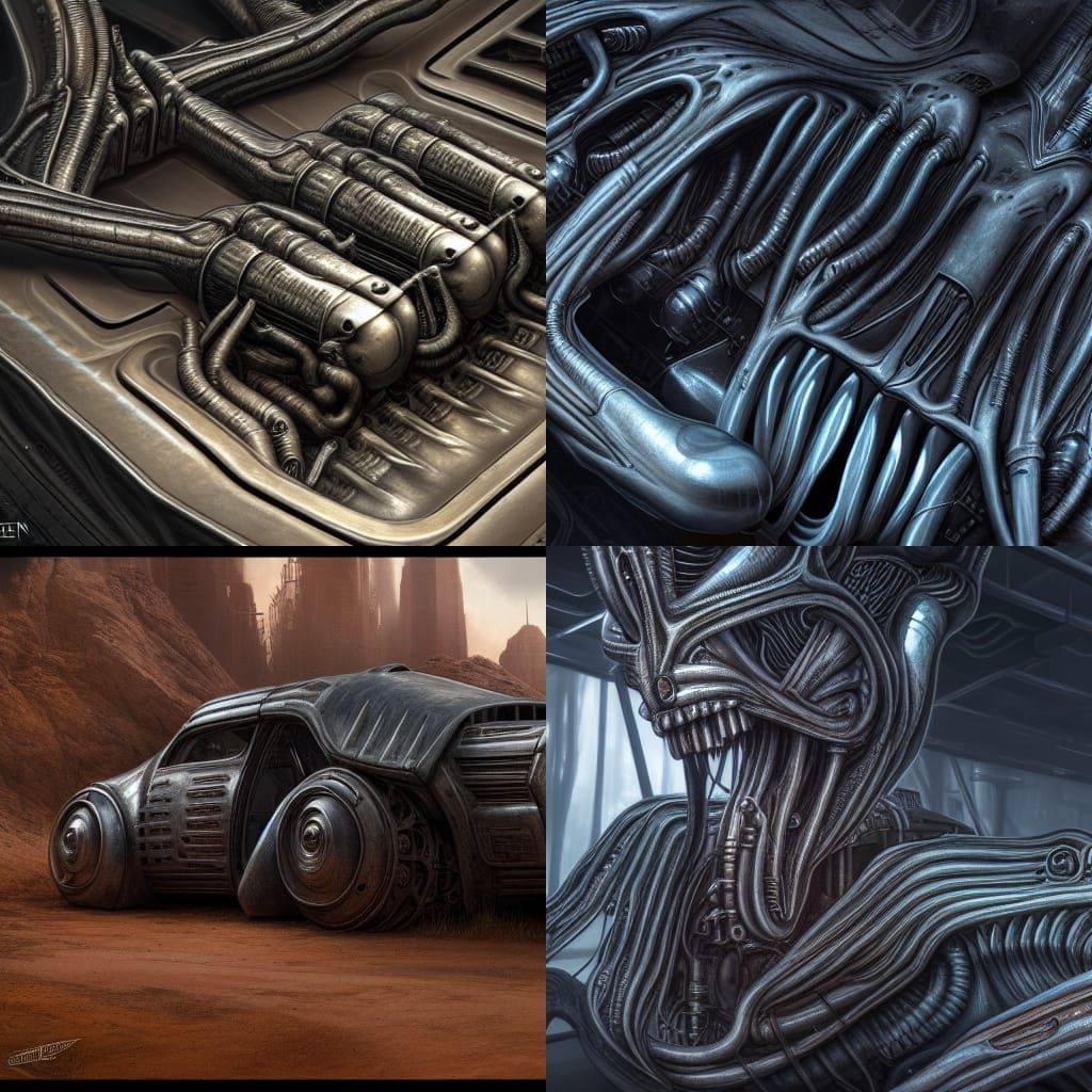 Biomechanical Engine Block in Giger Style