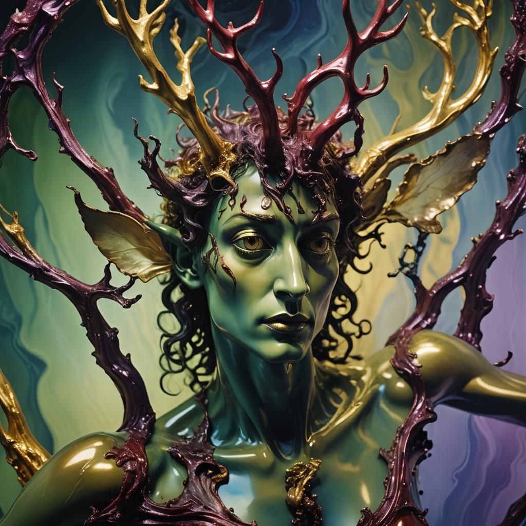 Surreal Reflections: A Dark Fantasy in Dali Style