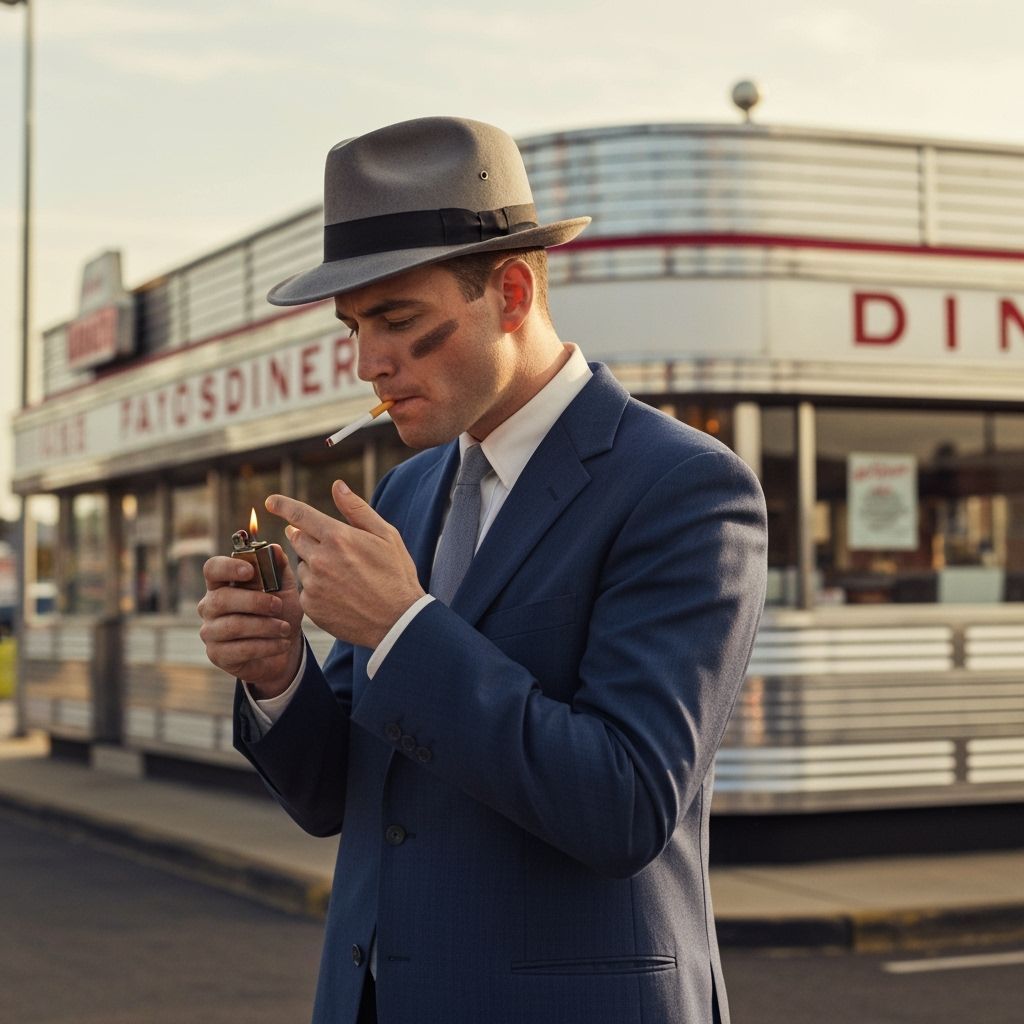 1950s Veteran at Diner in Soft Light