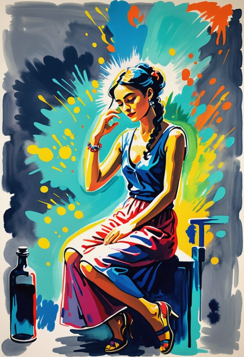 Energetic Leap: A Fauvist Impression in Vibrant Colors