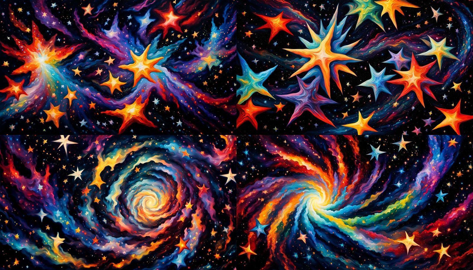 Cosmic Vortex in Neo Impressionist Style