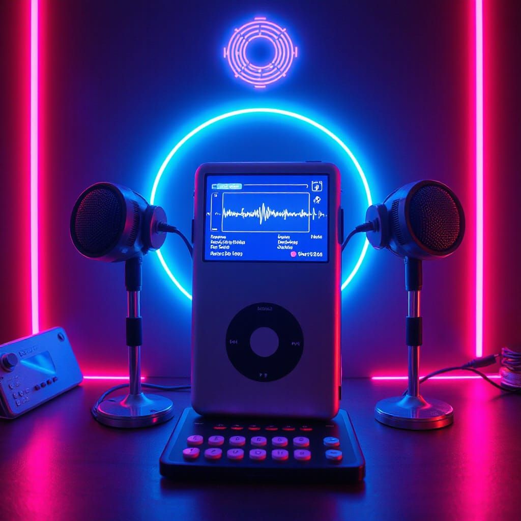 Neon Retro Futuristic Podcast Concept