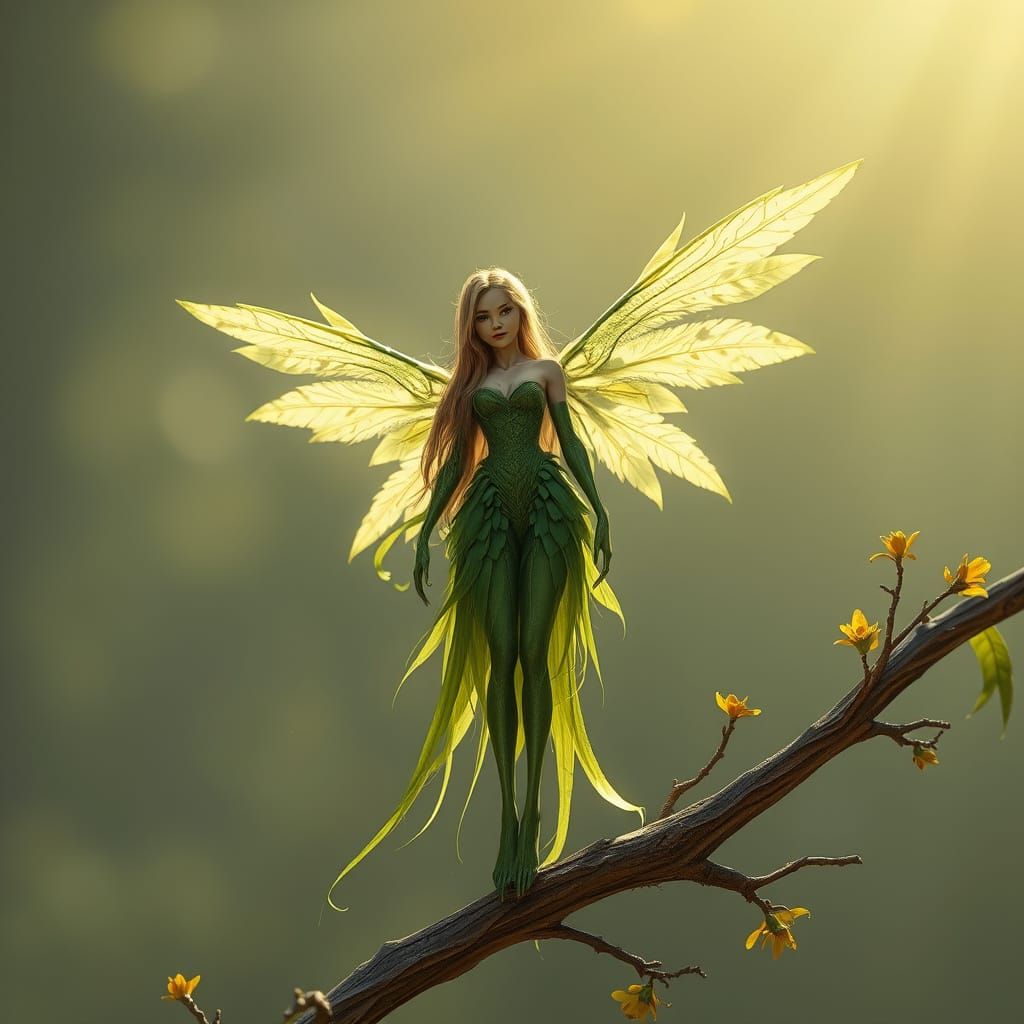 Ethereal Green Goddess of the Fantastical Realm