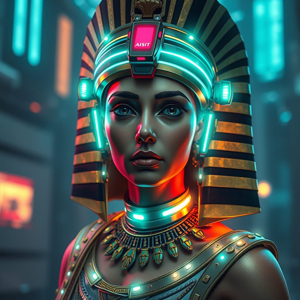 Cleopatra in Cyberpunk Future
