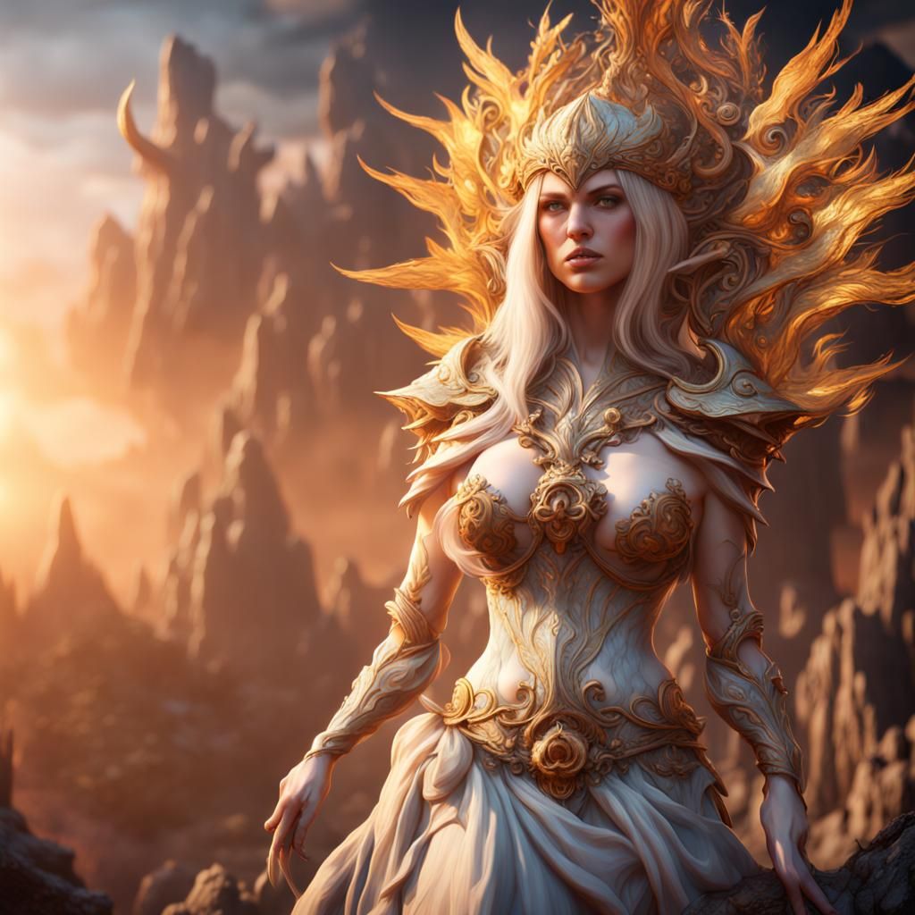 Fantasy Goddess in Detailed Digital Painting