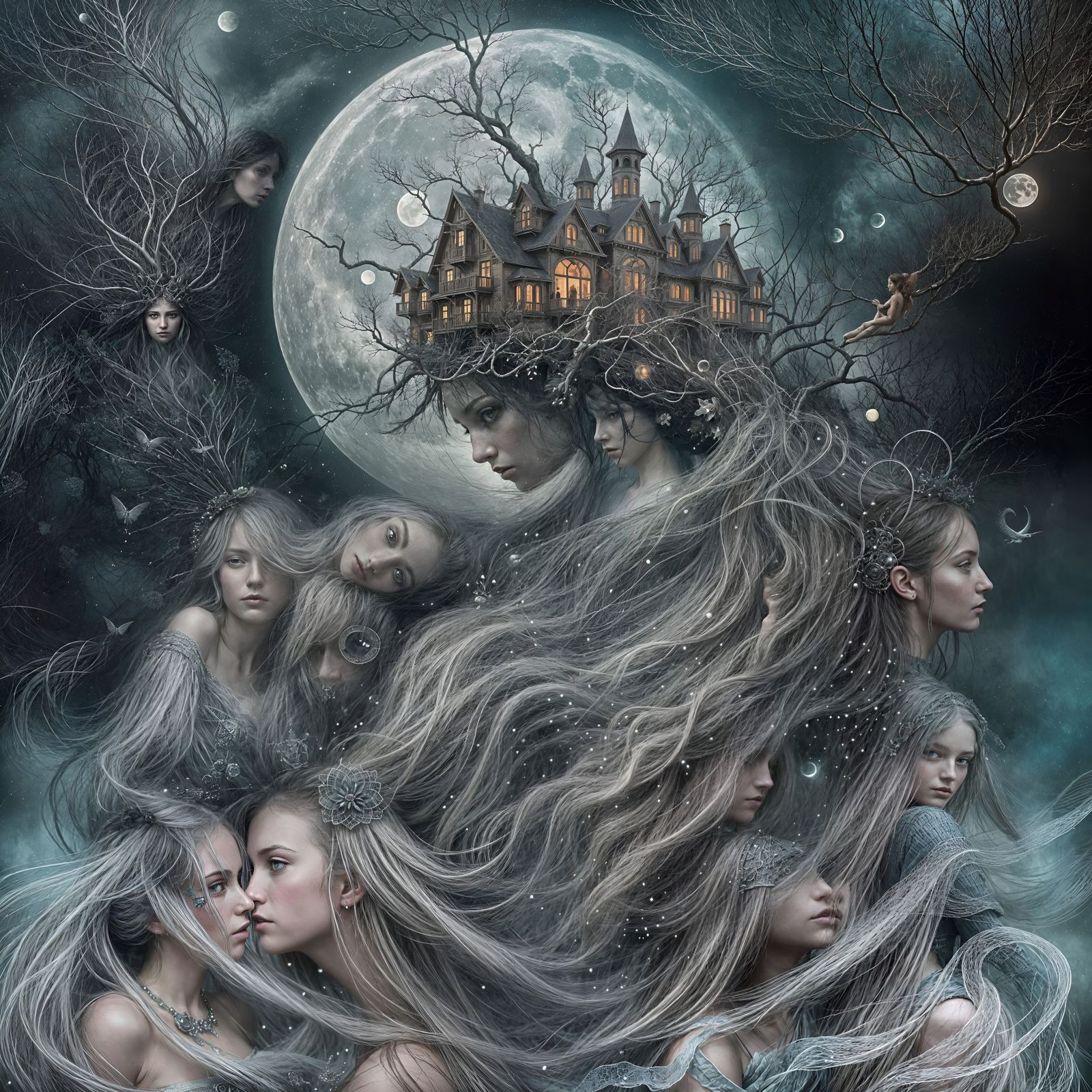 Surreal Noctilucent Dreamer Under Celestial Influence