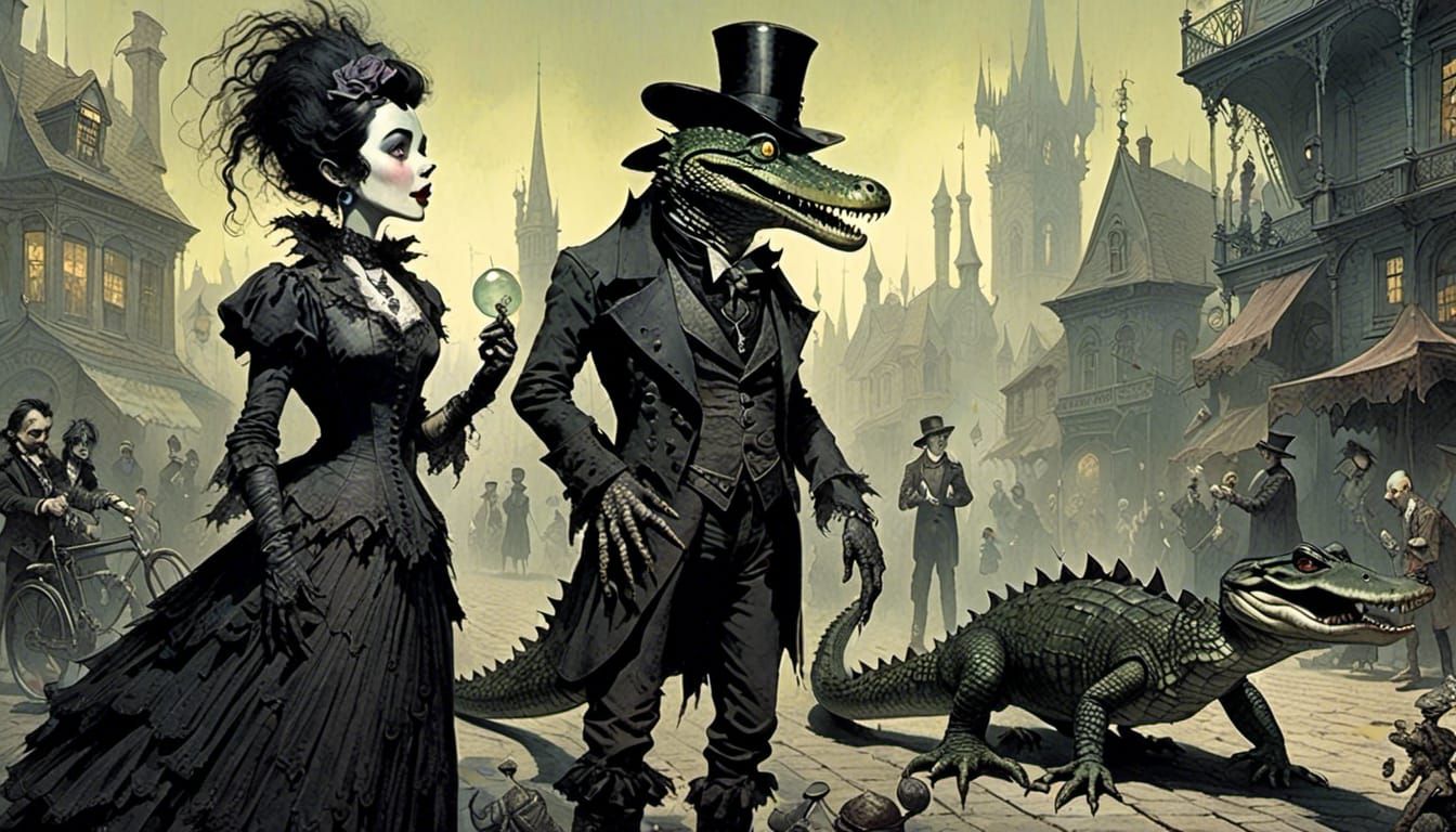 Alligator Woman and Hipster Alligator Chat