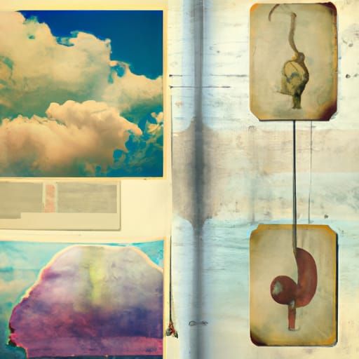 Collage art with clouds