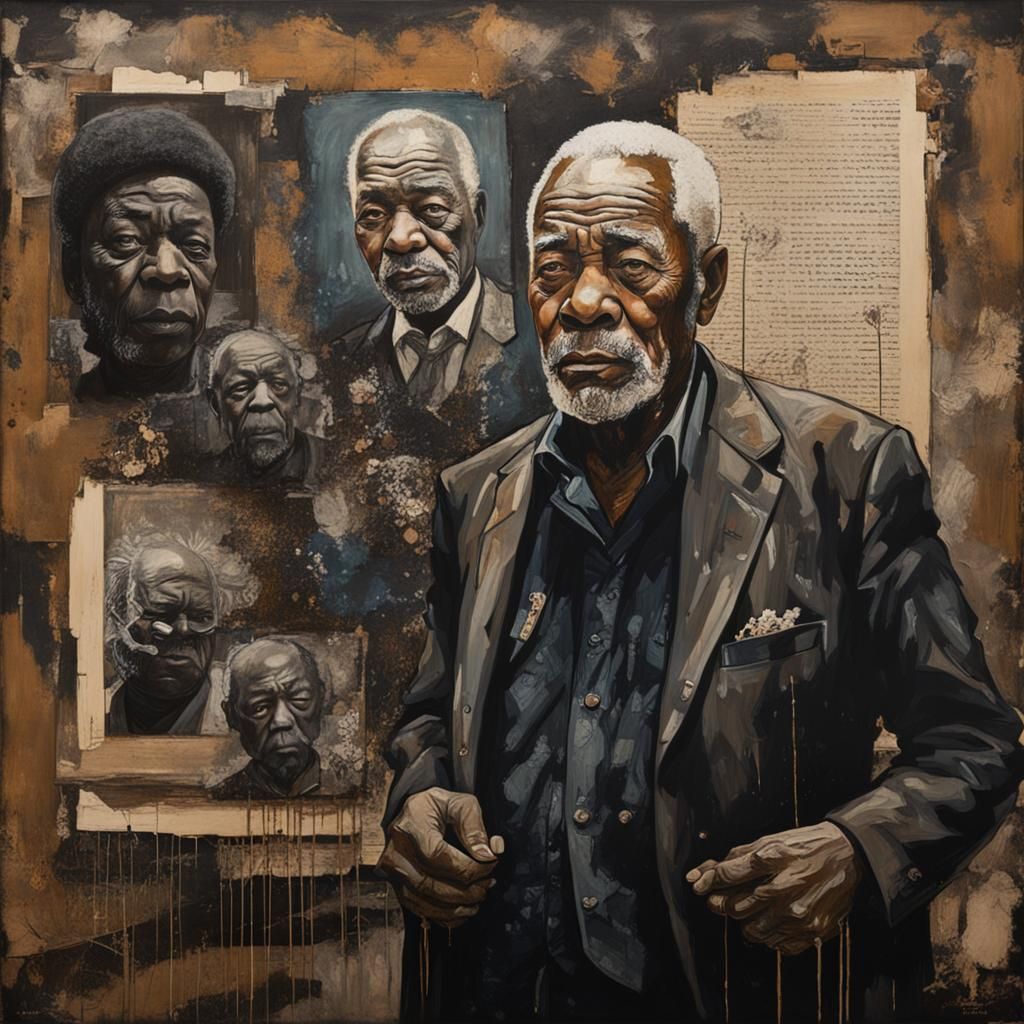 Moody Old Man Portrait in Dark Academia Style