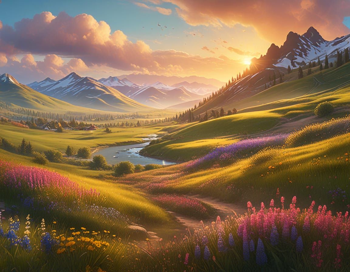 Montana Spring: A Vibrant Oil Painting