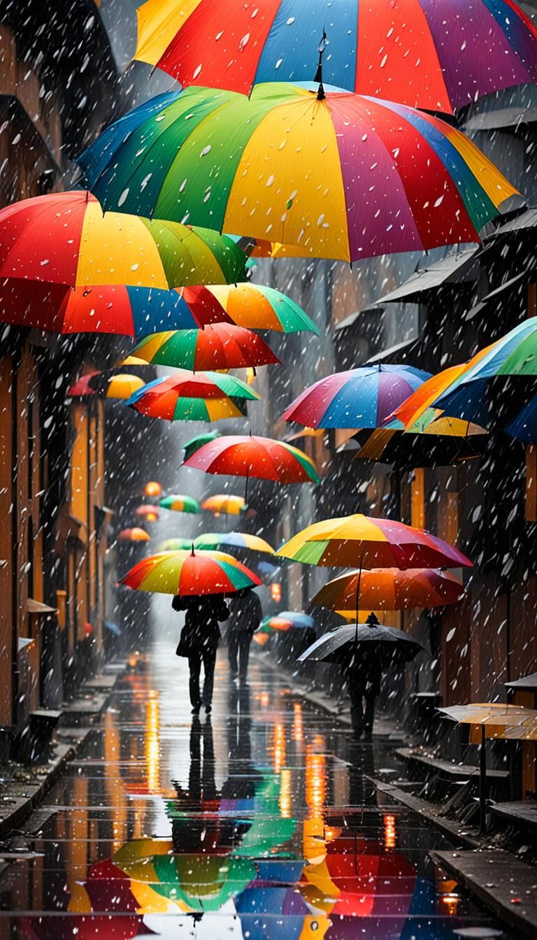 Vivid Rainstorm with Sharp Details and Rich Colors