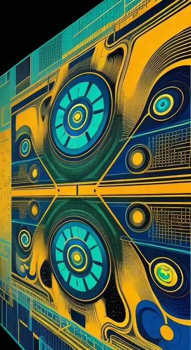 Biology Pop Art Screen Print in Bauhaus Style