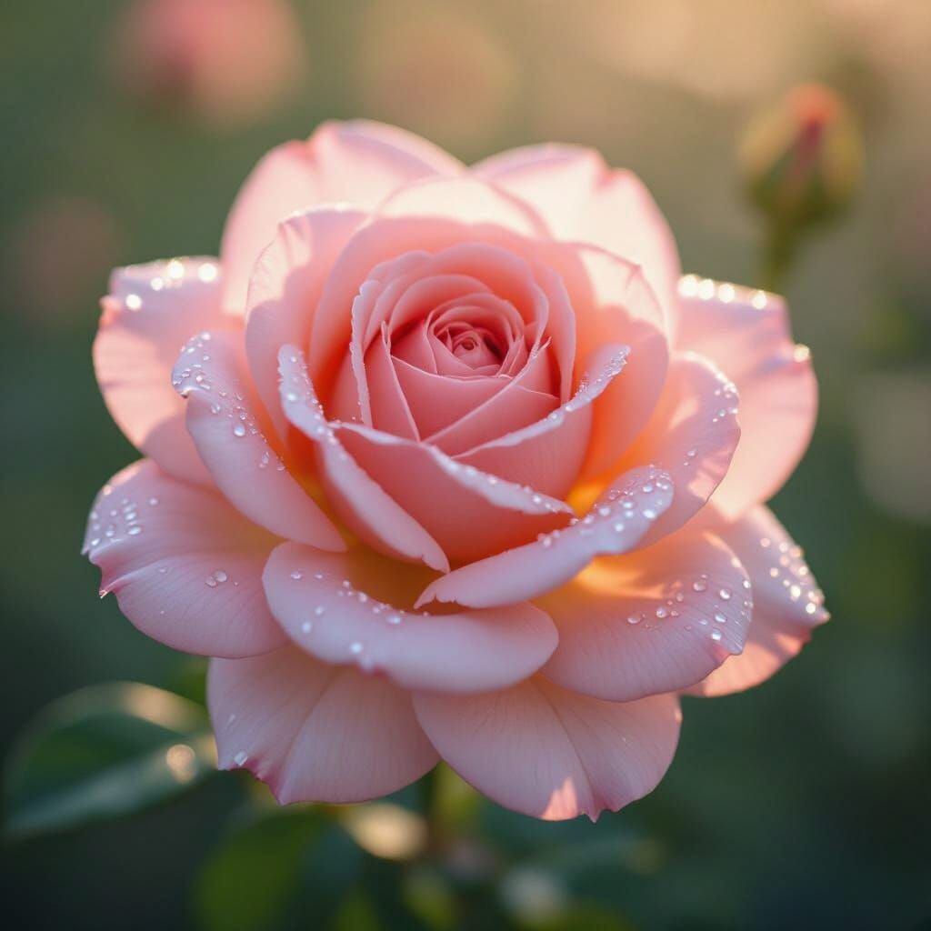 Delicate Baby Pink Rose in Sunlight